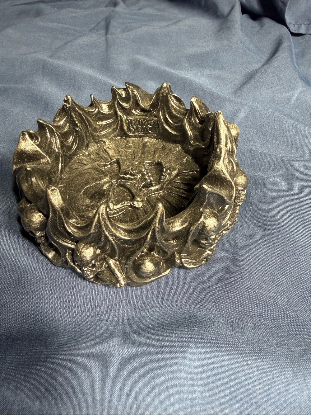 Skull Sunburst Decorative Trinket Dish - Metallic Black - Picture 3 of 8